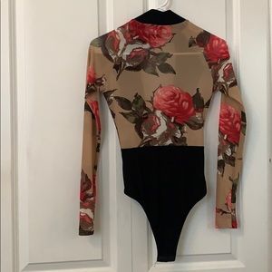 Sheer flowers bodysuit